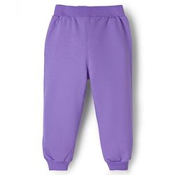 Babyhug Disney Terry Knit Drop Shoulder Full Sleeves Cut and Sew Sweatshirt and Track Pants with Minnie Graphic - Purple & Light Blue