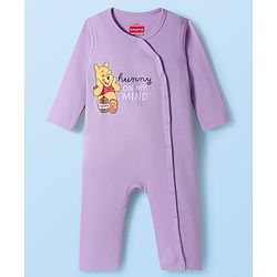 Babyhug Disney Interlock Knit Full Sleeves Romper with Winnie the Pooh Graphic Pack of 3 - White Lavender & Sea Green