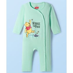 Babyhug Disney Interlock Knit Full Sleeves Romper with Winnie the Pooh Graphic Pack of 3 - White Lavender & Sea Green