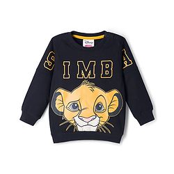 Babyhug Disney Terry Knit Full Sleeves Sweatshirt & Lounge Pant Set with Lion King Graphic - Black