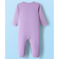 Babyhug Disney Interlock Knit Full Sleeves Sleepsuit With Winnie the Pooh Print Pack of 2 - White & Purple