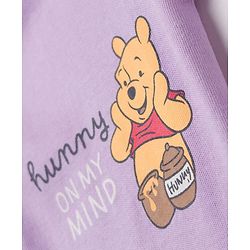 Babyhug Disney Interlock Knit Full Sleeves Sleepsuit With Winnie the Pooh Print Pack of 2 - White & Purple