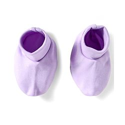 Babyhug Disney Interlock Knit Cap, Mittens and Booties Set with Winnie the Pooh Graphics Lilac - Diameter 17.5 cm