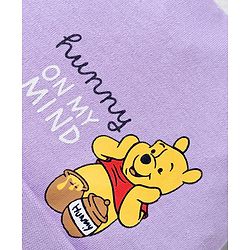 Babyhug Disney Interlock Knit Cap, Mittens and Booties Set with Winnie the Pooh Graphics Lilac - Diameter 17.5 cm