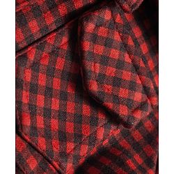 Babyhug Suede Woven Full Sleeves Winter Frocks with Checks - Maroon