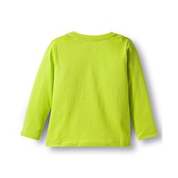 Babyhug 100% Cotton Knit Full Sleeves T-Shirts with Stripe & Happy & Goal Time Text Print Pack of 3 - Navy Blue & Lime Green