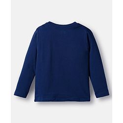 Babyhug 100% Cotton Knit Full Sleeves T-Shirts with Stripe & Happy & Goal Time Text Print Pack of 3 - Navy Blue & Lime Green