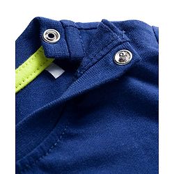Babyhug 100% Cotton Knit Full Sleeves T-Shirts with Stripe & Happy & Goal Time Text Print Pack of 3 - Navy Blue & Lime Green