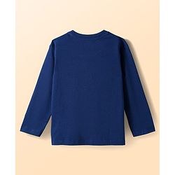 Babyhug 100% Cotton Knit Full Sleeves T-Shirts with Dino Print & Stripes Pack of 3 - Navy Blue White & White