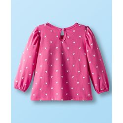 Babyhug 100% Cotton Knit Full Sleeves T-Shirts with Floral Bear & Heart Print Pack of 3 - White Pink & Green