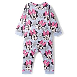 Babyhug Disney Interlock Knit Full Sleeves Front Open Romper with Minnie Mouse Graphics - Blue