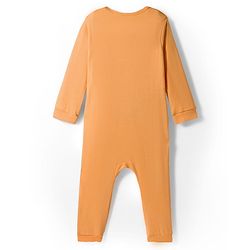 Babyhug Disney Interlock Knit Full Sleeves Front Open Romper with Minnie Mouse Graphics - Orange