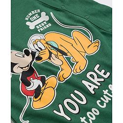 Babyhug Disney Interlock Knit Full Sleeves Romper With Mickey Mouse & Friends Print - Green