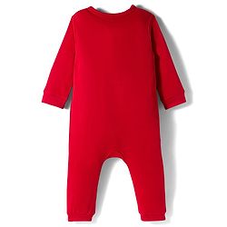 Babyhug Disney Interlock Knit Full Sleeves Romper With Mickey Mouse & Friends Printed - Red
