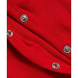 Babyhug Disney Interlock Knit Full Sleeves Romper With Mickey Mouse & Friends Printed - Red