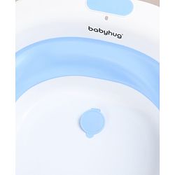 Babyhug Foldable Baby Bathtub - Blue - Free Size| Ideal for Infants & Toddlers| For Boys & Girls| Drain Plug| Non-slip Base| Travel Friendly| Compact Fold for Easy Storing