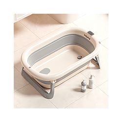 Babyhug Foldable Baby Bathtub - Blue - Free Size| Ideal for Infants & Toddlers| For Boys & Girls| Drain Plug| Non-slip Base| Travel Friendly| Compact Fold for Easy Storing