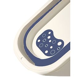 Babyhug Foldable Baby Bathtub - Blue - Free Size| Ideal for Infants & Toddlers| For Boys & Girls| Drain Plug| Non-slip Base| Travel Friendly| Compact Fold for Easy Storing