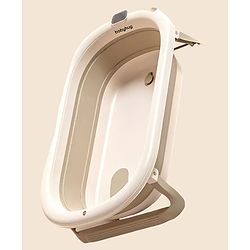 Babyhug Foldable Baby Bathtub - Blue - Free Size| Ideal for Infants & Toddlers| For Boys & Girls| Drain Plug| Non-slip Base| Travel Friendly| Compact Fold for Easy Storing