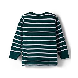 Babyhug 100% Cotton Knit Full Sleeves T-Shirt with Tiger Patch Embroidery - Dark Green