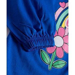 Babyhug 100% Cotton Knit Full Sleeves T-Shirt with Be Awesome Text Print - Royal Blue