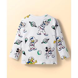 Babyhug Disney Single Jersey Knit Full Sleeves T-Shirts with Mickey & Friend Graphic Pack of 3 - Red Blue & White