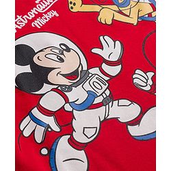 Babyhug Disney Single Jersey Knit Full Sleeves T-Shirts with Mickey & Friend Graphic Pack of 3 - Red Blue & White