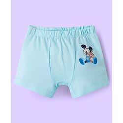 Babyhug Disney Lycra Knit Trunks with Mickey Mouse Graphic Pack of 3 - Light Blue White & Light Green