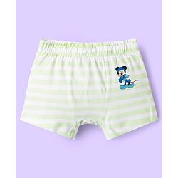 Babyhug Disney Lycra Knit Trunks with Mickey Mouse Graphic Pack of 3 - Light Blue White & Light Green