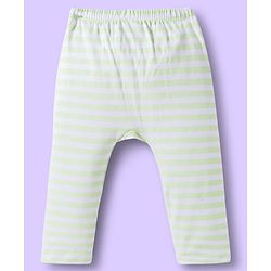 Babyhug Disney Interlock Knit Full Length Diaper Leggings With Mickey Mouse Print Pack Of 3 - Light Blue White & Green