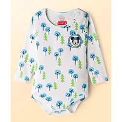 Babyhug Disney Interlock Knit Full Sleeves Onesies with Minnie Mouse Graphic Pack of 3 - Light Green Light Blue & White
