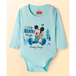 Babyhug Disney Interlock Knit Full Sleeves Onesies with Minnie Mouse Graphic Pack of 3 - Light Green Light Blue & White