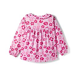 Babyhug Cotton Knit Full Sleeves Co-ords Night Suit With Floral Print - Pink