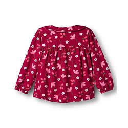 Babyhug Cotton Knit Full Sleeves Co-ords Night Suit With Floral Print - Maroon
