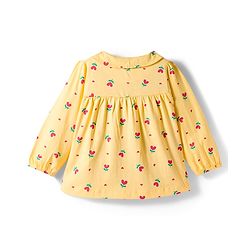 Babyhug Cotton Knit Full Sleeves Co-Ord Night Suit with Floral  Print - Yellow
