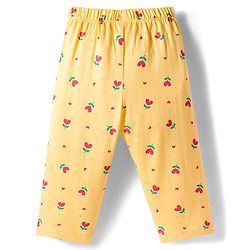 Babyhug Cotton Knit Full Sleeves Co-Ord Night Suit with Floral  Print - Yellow