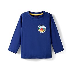 Babyhug 100% Cotton Knit Full Sleeves T-Shirt with Adventure Text Print Pack of 3 - Dark Green & Yellow Blue