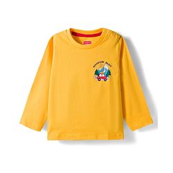 Babyhug 100% Cotton Knit Full Sleeves T-Shirt with Adventure Text Print Pack of 3 - Dark Green & Yellow Blue