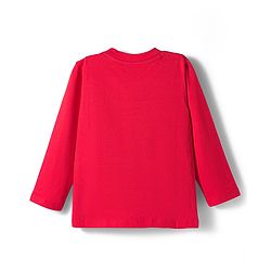 Babyhug 100% Cotton Knit Full Sleeves T-Shirt with All I do Is Sore Goal Text Print - Red