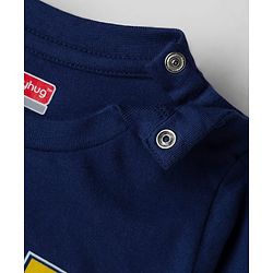 Babyhug 100% Cotton Knit Full Sleeves T-Shirt with Dino Print - Navy Blue