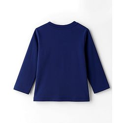 Babyhug 100% Cotton Knit Full Sleeves T-Shirt with Dino Print - Navy Blue