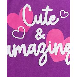 Babyhug 100% Cotton Knit Full Sleeves T-Shirt with Text Print - Violet
