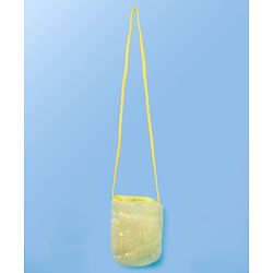 Babyhug Woven Cap Sleeves Party Dress With Sequin Detailing & Sling Bag - Yellow