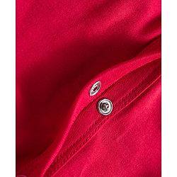 Babyhug Interlock Knit Full Sleeves Footed Sleepsuit With Text Print - Red