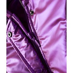 Babyhug Woven Full Sleeves Solid Color Hooded Padded Jacket - Purple
