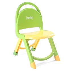 Babyhug Hello Kids Portable Non-Slip Folding Chair - Yellow & Green | Light Weight| Anti-skid Legs| No Assembly Required| Indoor and Outdoor