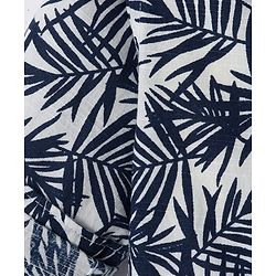 Babyhug Cotton Woven Full Sleeves Shirt and Jeans Set With Leaves Print - Navy Blue & White
