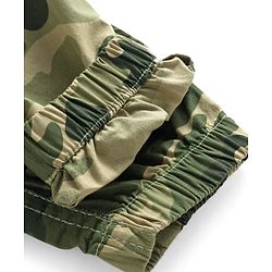 Babyhug Cotton Woven Full Length Jogger With Camouflage Print - Green
