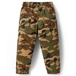 Babyhug Cotton Woven Full Length Trouser Pant With Camouflage Print - Multicolour