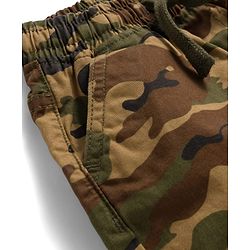 Babyhug Cotton Woven Full Length Trouser Pant With Camouflage Print - Multicolour